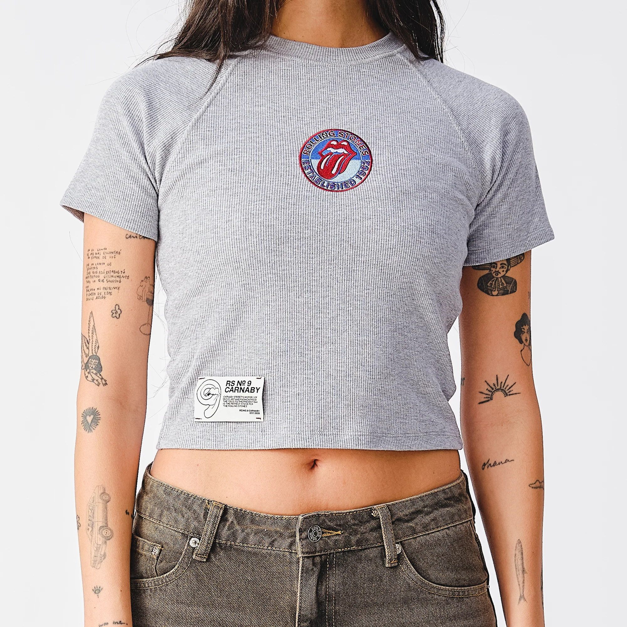 Est. 1962 Heather Grey Baby Tee - Image 4