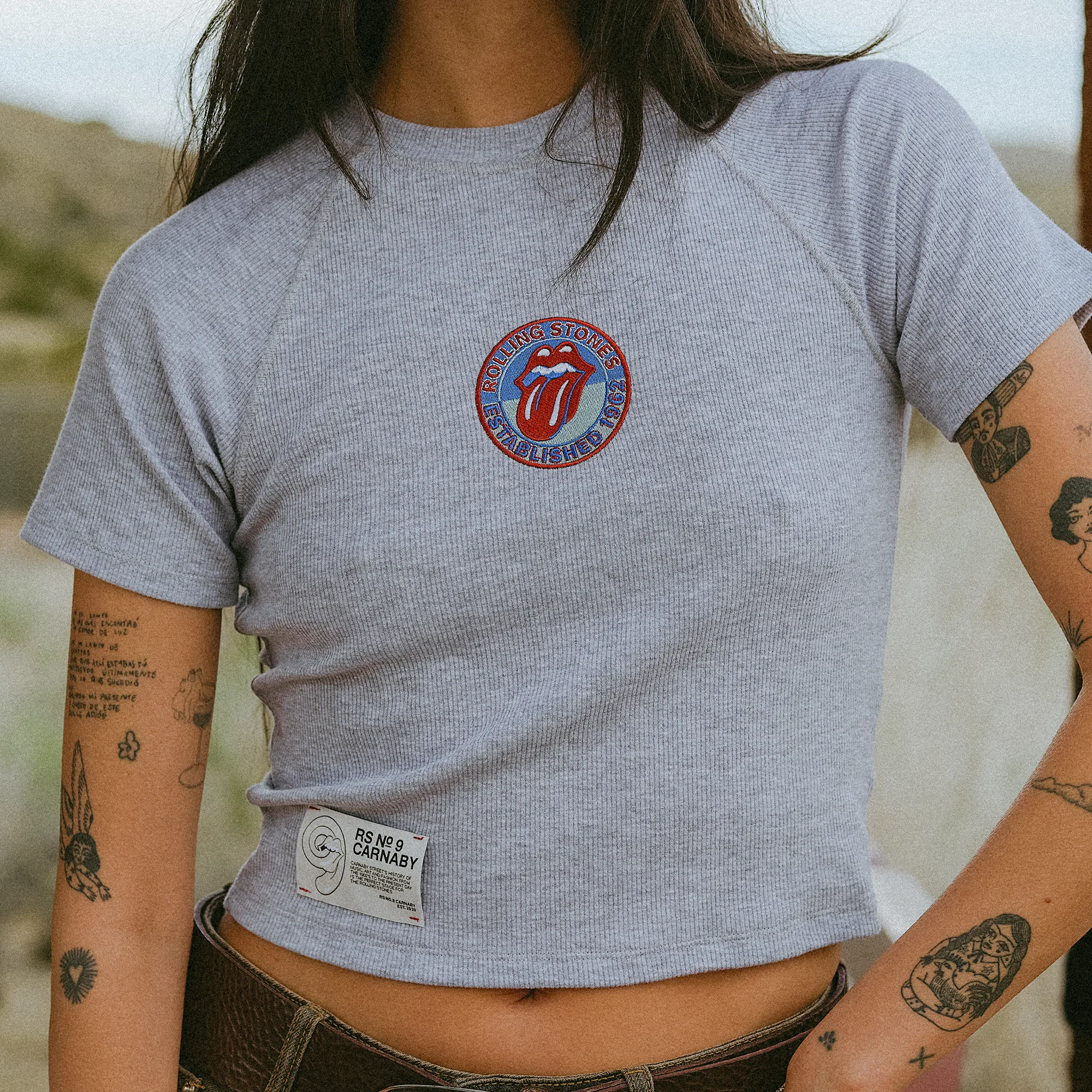 Est. 1962 Heather Grey Baby Tee - Image 6