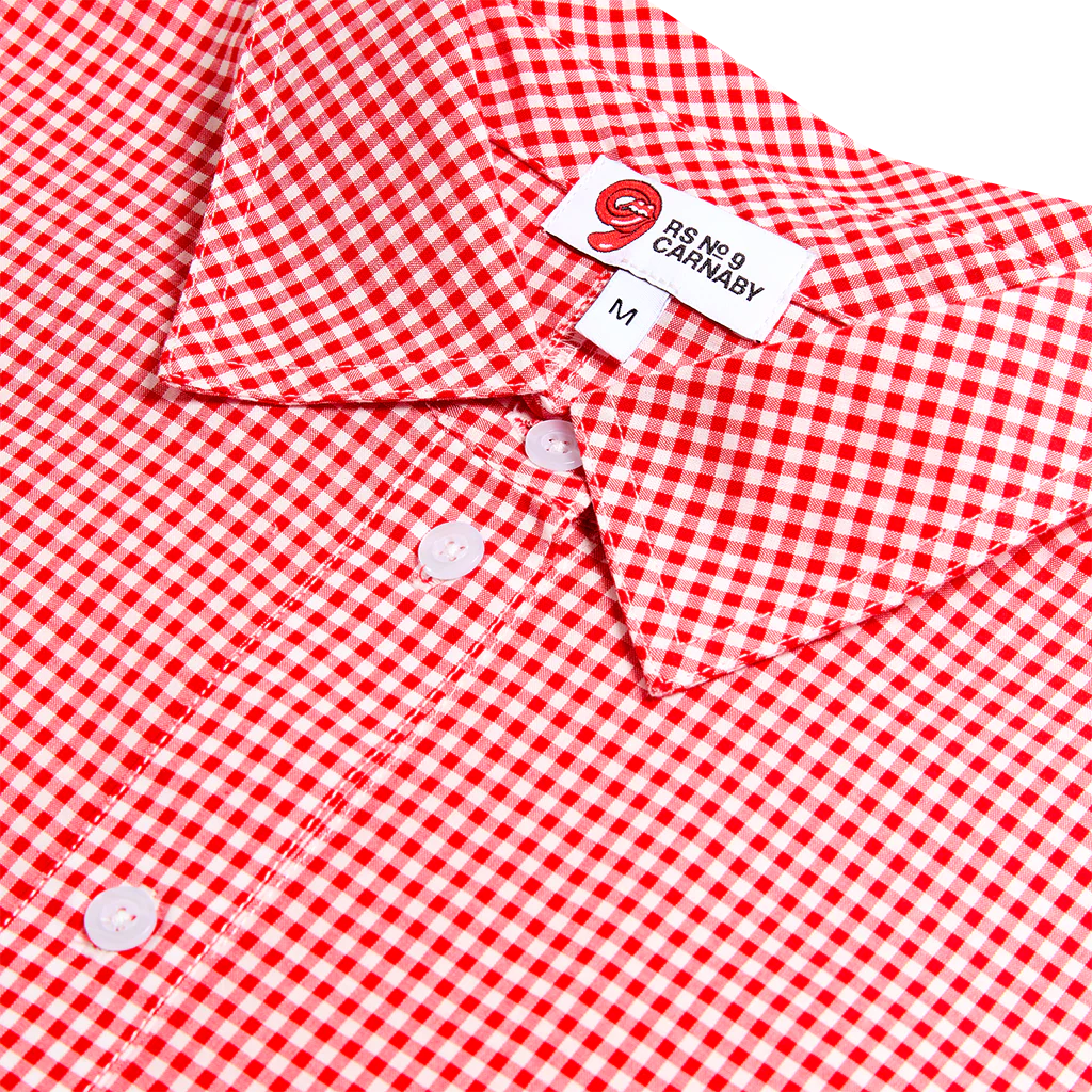 Red Gingham Embroidered Placement Shirt - Image 3