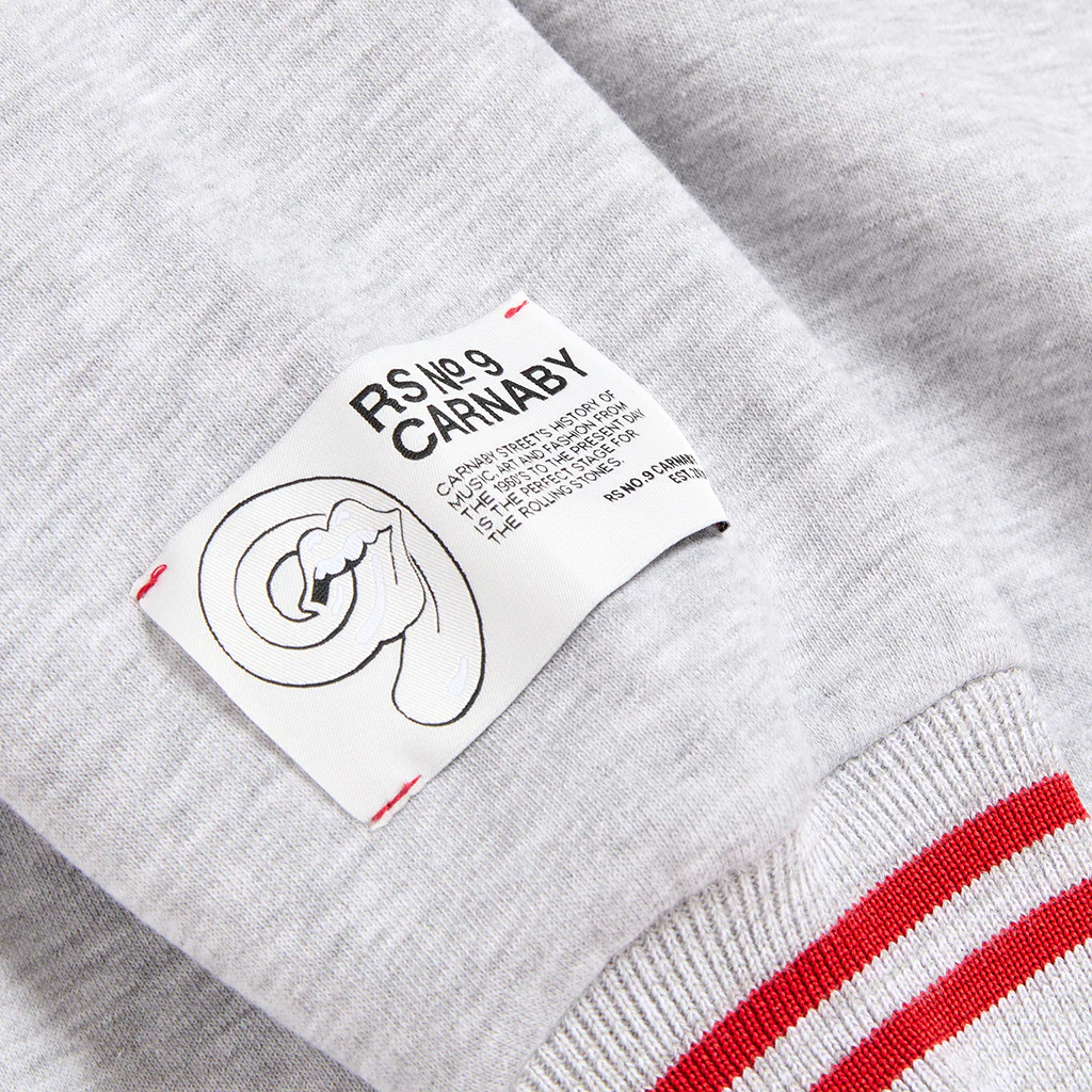 Retro Contrast Rib RS London Grey Crewneck Sweater - Image 5