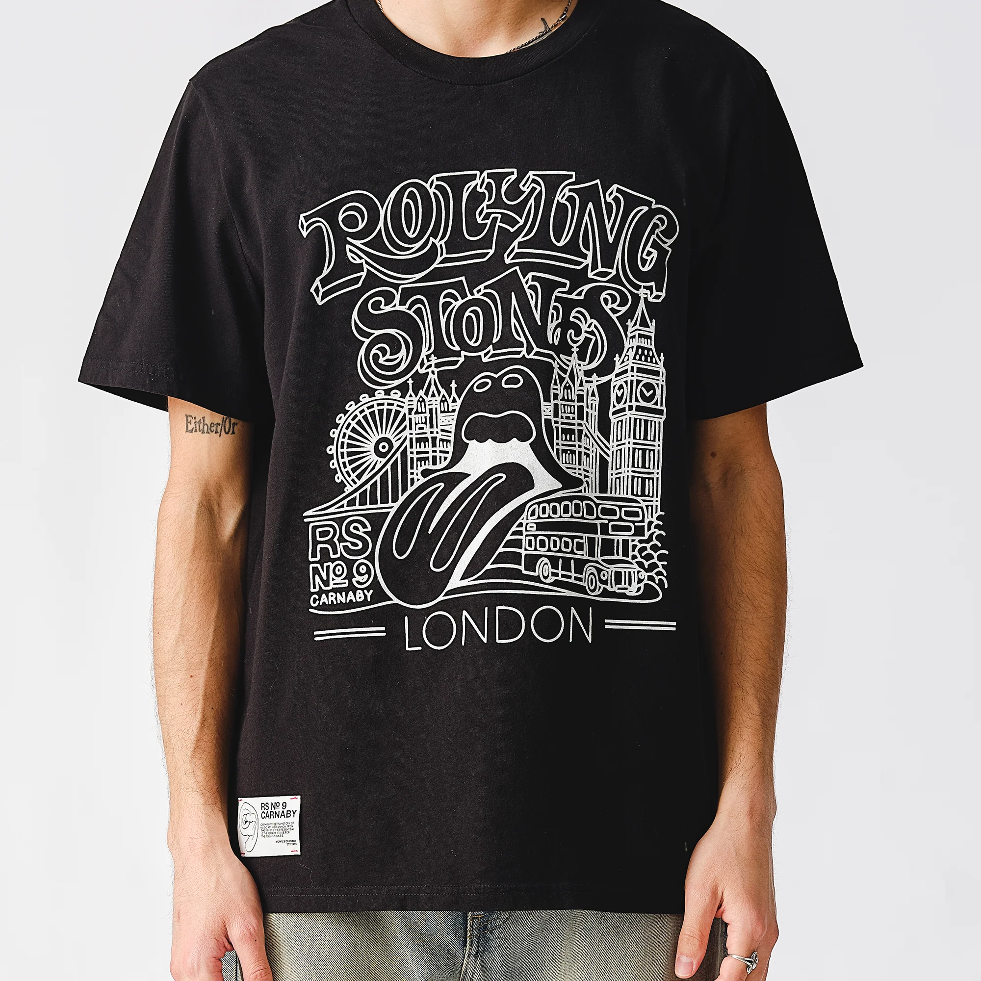 RS No. 9 London Graphic Black T-Shirt - Image 4