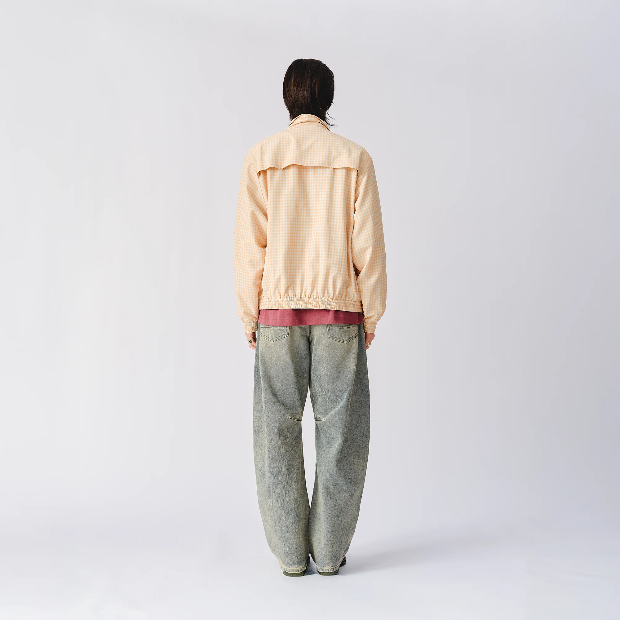 The Rolling Stones Natural Check Harrington Windbreaker Jacket - Image 4