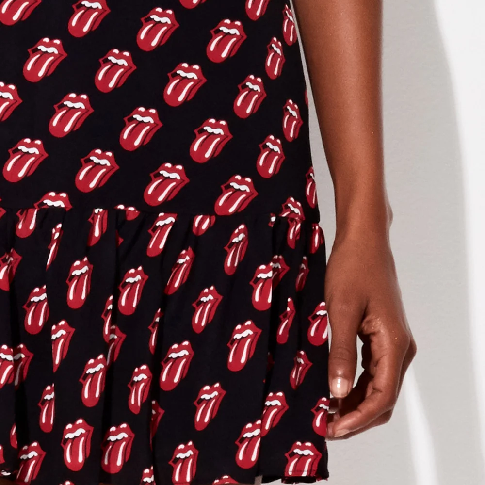 Triya x Stones Tongue Print Mini Silk Skirt - Image 3